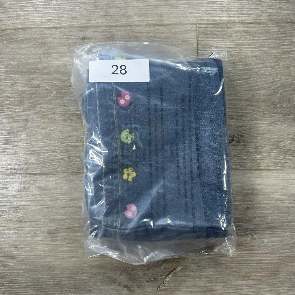 Gymboree Pretty Lady 2009 Denim Skirt‎ Skort Size 8 Embroidered Ladybugs Flowers